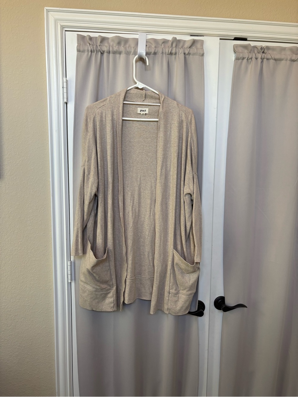 Pact Women's Airplane Open-Front Pocket Cardigan - Cream organic cotton